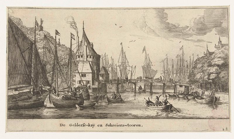Grabado de Reinier Nooms que muestra los canales y la arquitectura de Ámsterdam