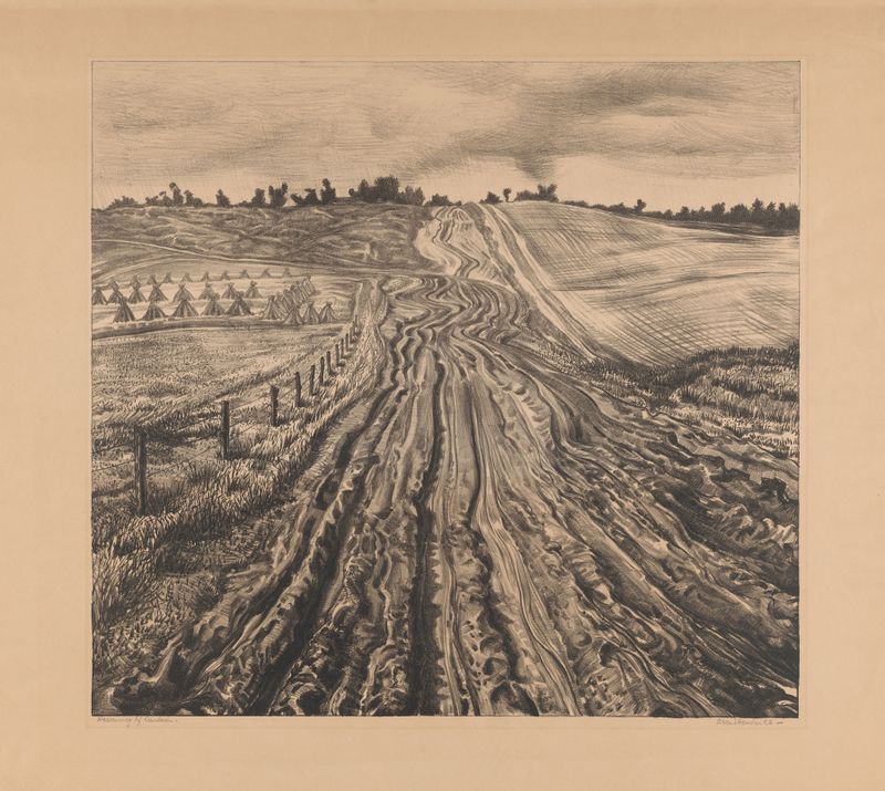 Landscape of Hessenweg bij Lunteren by Arend Hendriks, Impressionism