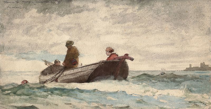 Paisaje de Tynemouth Priory por Winslow Homer, pintura al óleo