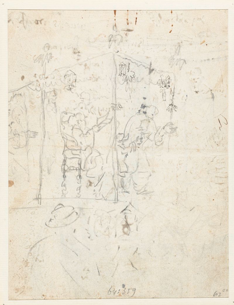 Escena de género que muestra figuras en una cabaña de Wouter Schouten, medio desconocido.
