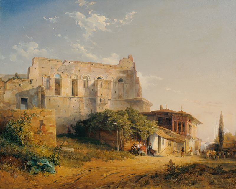 Architecture of Tekfur Saray in Konstantinopel by Emanuel Stöckler, oil painting
