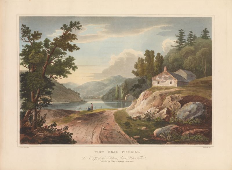Vista del paisaje cerca de Fishkill, pintura al óleo de John Hill