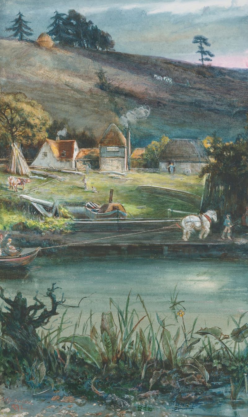 Marine scene with a boat on water, oil on canvas by Cecil Gordon Lawson