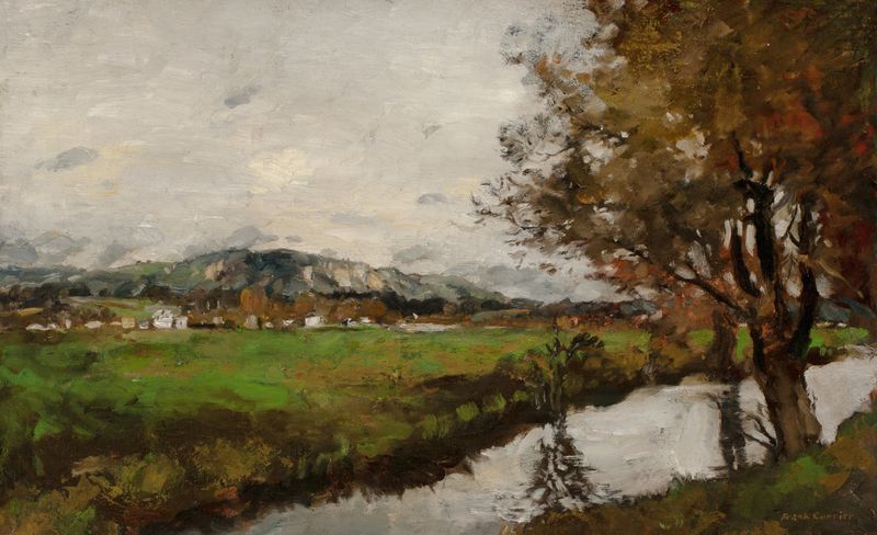 Canal at Dachau by Joseph Frank Currier, oil painting depicting a serene landscape.