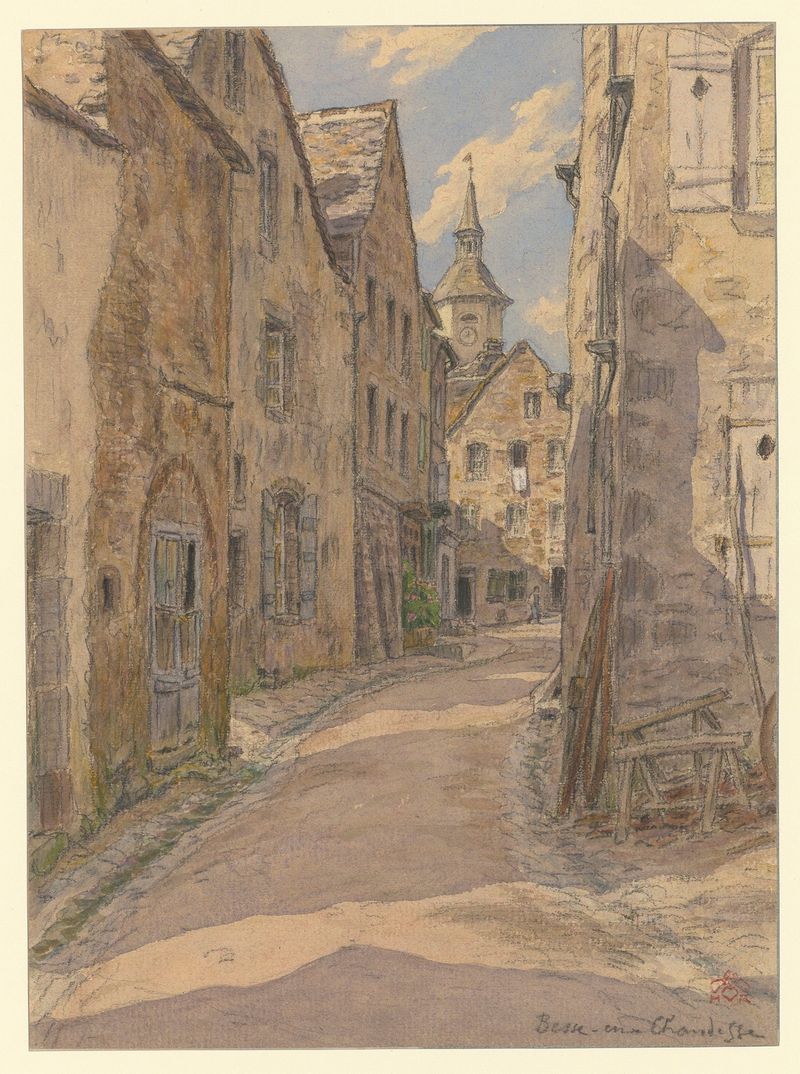 Besse-en-Chandesse de Henri Rivière, paisagem tranquila com água, Pós-Impressionismo