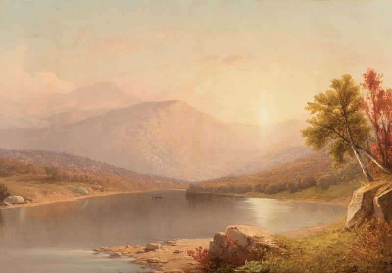 Sunrise Over the Hudson Valley, oil on canvas by John Williamson