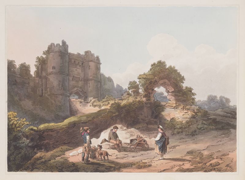 Portão do Castelo de Carisbrooke, óleo sobre tela de Philip James de Loutherbourg