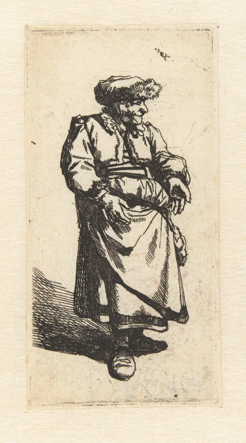 Gravura de uma mulher idosa por Cornelis Pietersz. Bega