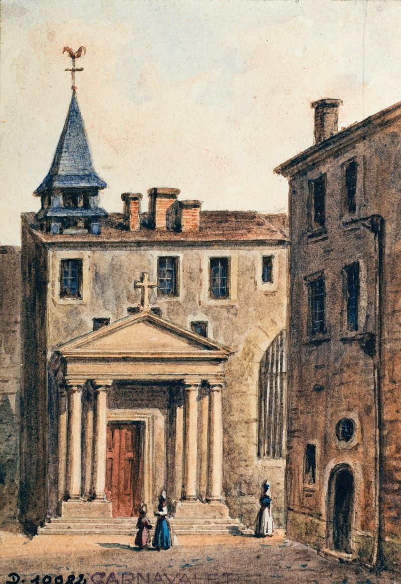 Eglise Saint-Pierre des Arts, óleo sobre lienzo de Auguste-Sébastien Bénard