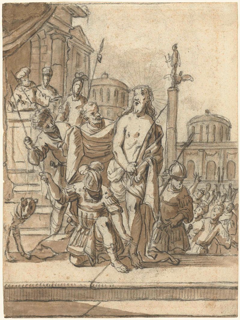 Ecce Homo, óleo sobre lienzo de artista desconocido, que representa a Cristo coronado de espinas.