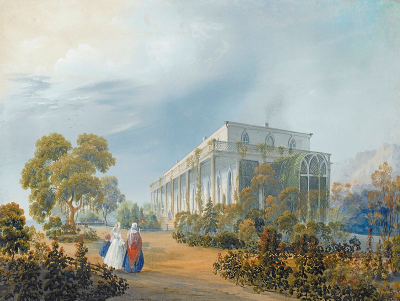 Landscape of Miskhor in the Crimea by Carlo Bossoli, oil painting