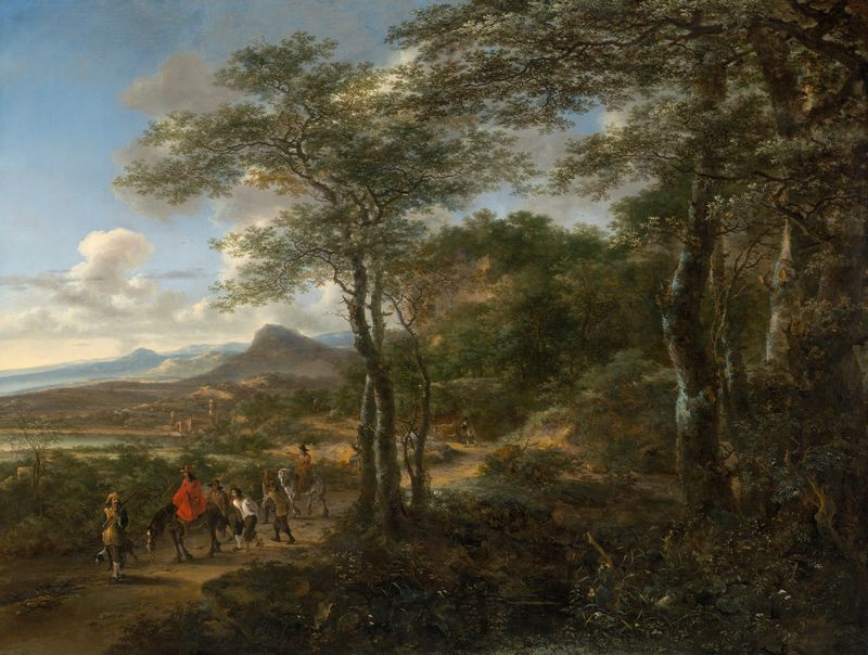 Historical scene with bandits leading prisoners, oil painting by Jan Both