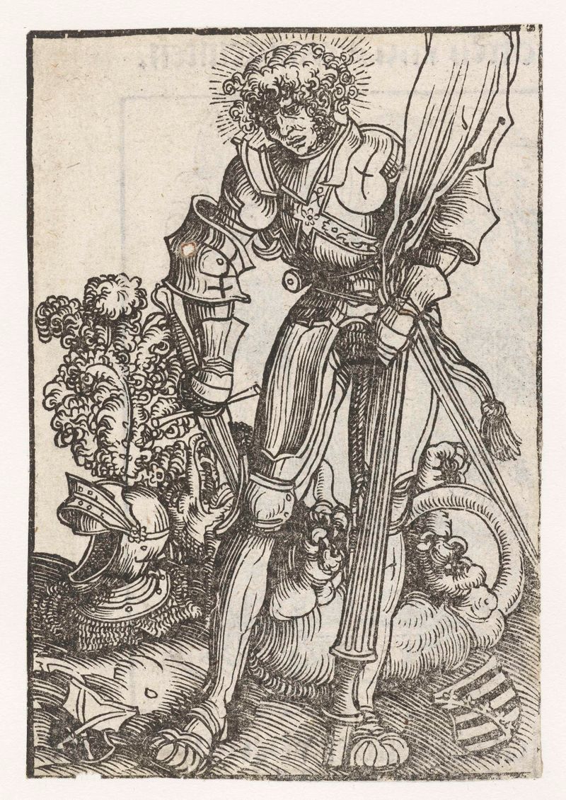 San Jorge enfrenta a un dragón en una grabado de Lucas Cranach.