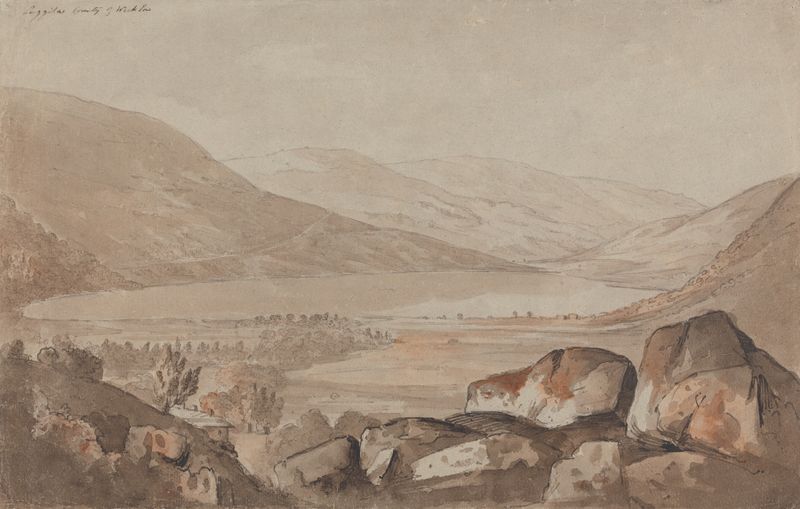 Paisaje de John Renton, que representa colinas ondulantes y luz suave, pintura al óleo