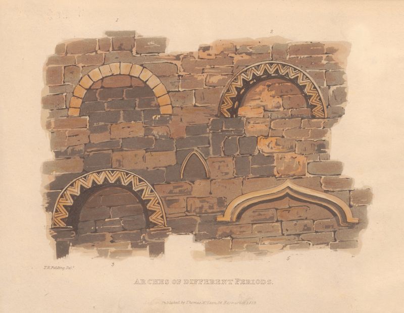 Arches of Different Periods by Theodore Henry Adolphus Fielding, oil painting depicting historical architecture.