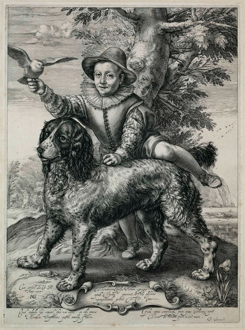 Gravura de Frederik de Vries por Hendrick Goltzius