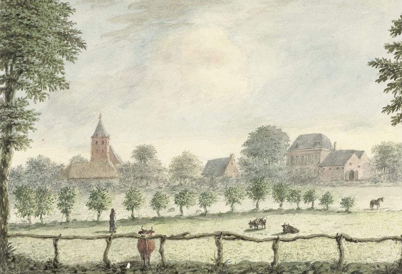 Paisagem com um rio de D.A. Clemens, 1825, Romantismo