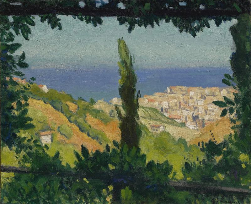 Paisaje en pintura al óleo de Albert Marquet con tonos serenos de verano