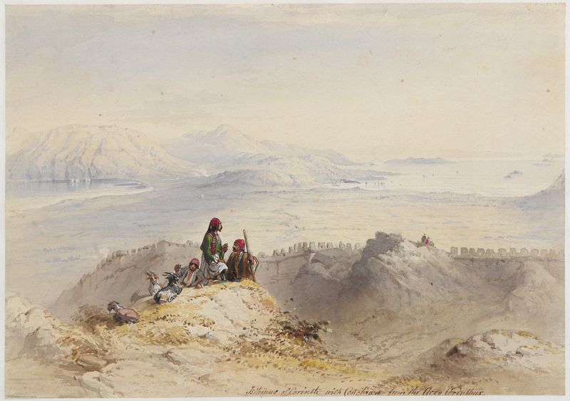 Landscape of Isthmus of Corinth by William Henry Bartlett, medium unknown