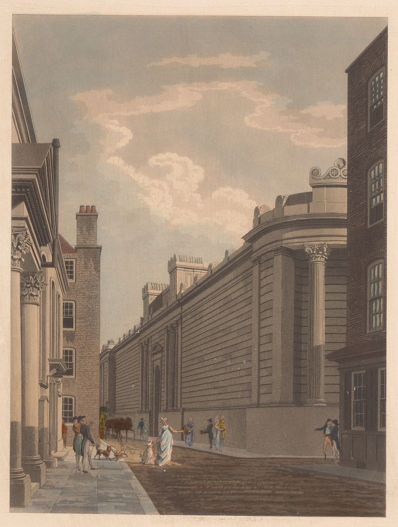 North Front of the Bank by Thomas Malton, neoclassicism, architecture