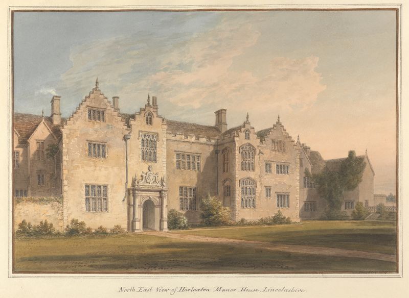 North East View of Harlaxton Manor House de John Buckler, óleo