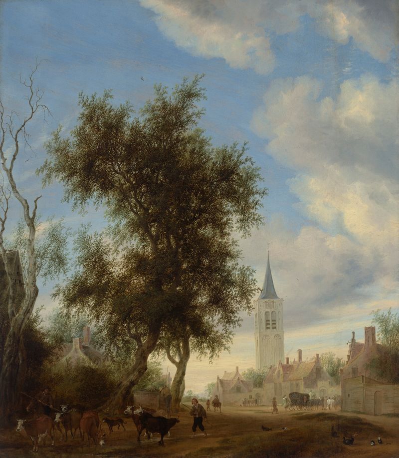 A view of Beverwijk, óleo sobre tela de Salomon van Ruysdael