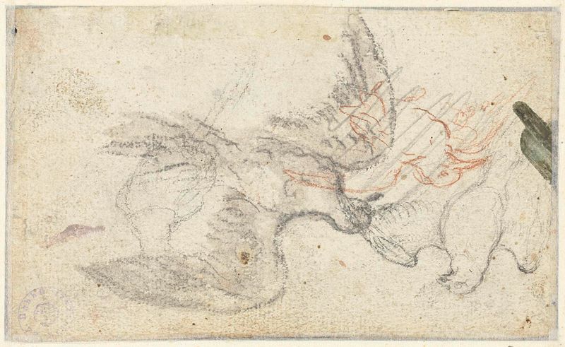 Drawing of birds by Claude Lorrain, Baroque style