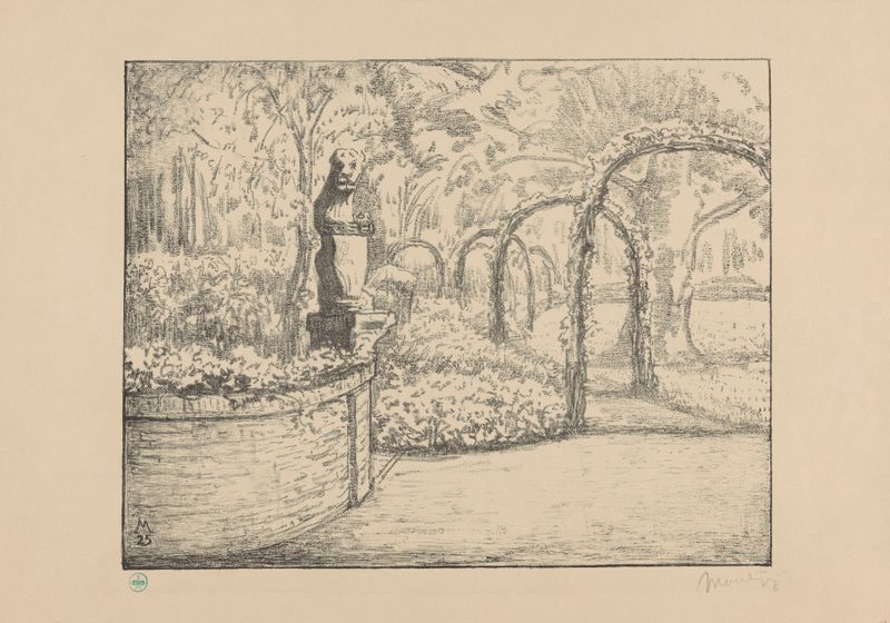 Post-Impressionism garden scene with roses by Simon Moulijn