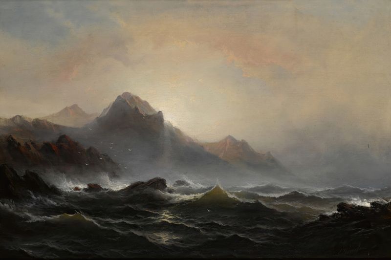 Seascape de James Hamilton, retratando ondas e oceano em um meio desconhecido.