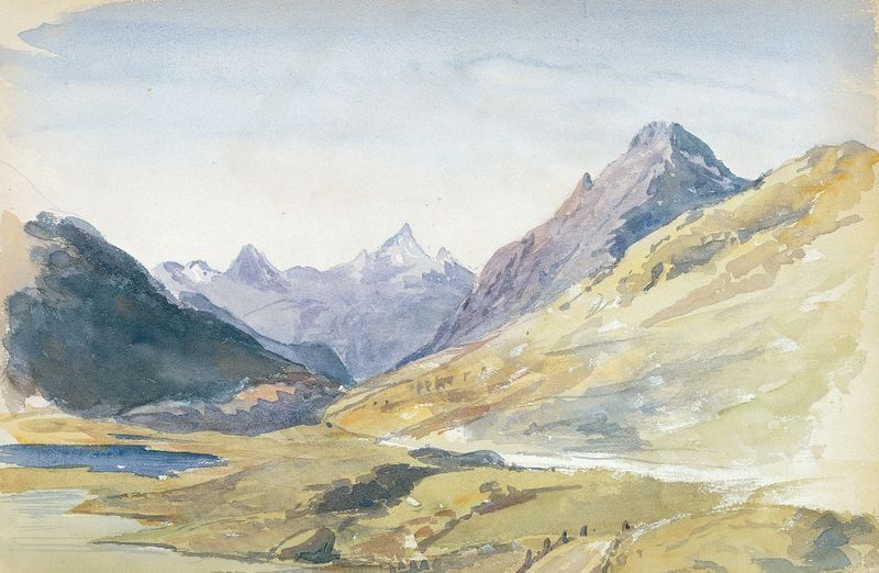 Paisagem de Summit of Bernina Pass de John Singer Sargent, pintura a óleo