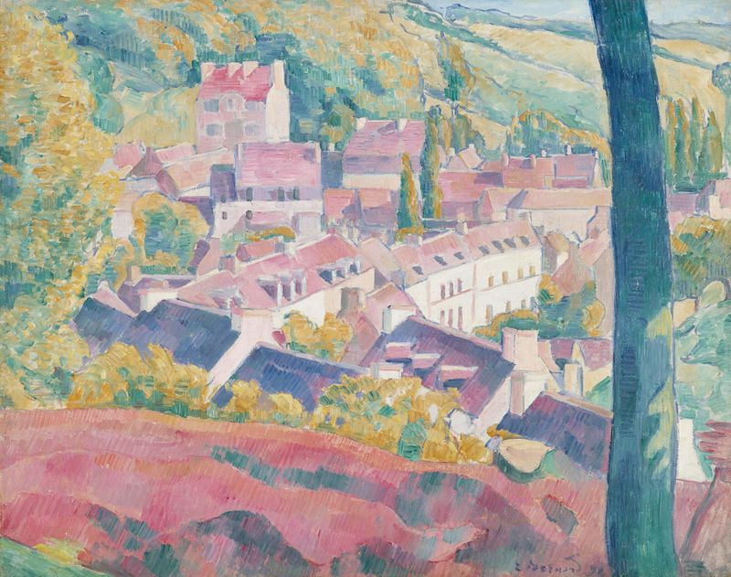 Landscape of Pont-Aven by Emile Bernard, oil on canvas