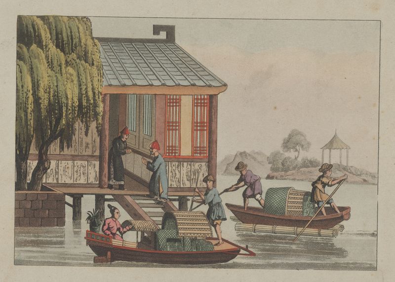 Tea warehouse, natureza morta com caixas de chá, Unknown Artist, Romantismo