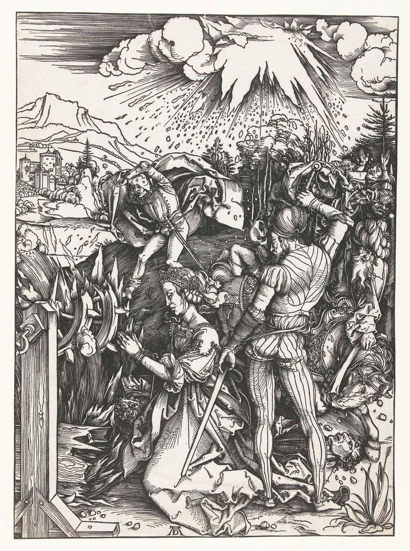 Het martelaarschap van de Heilige Catharina, papel, Albrecht Dürer