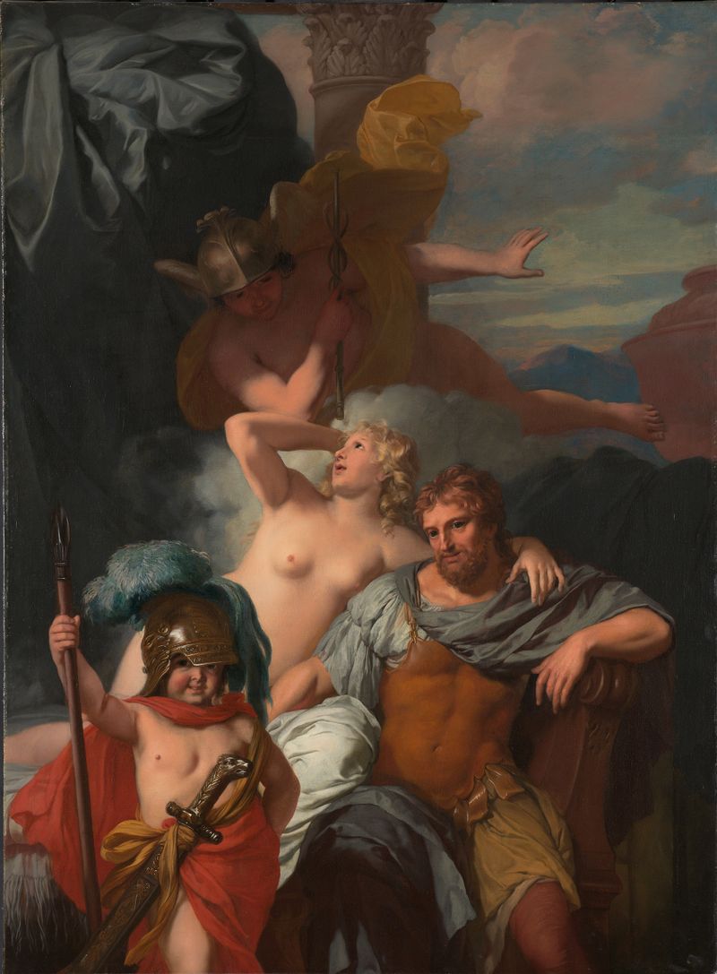 Mercury commands Calypso to release Odysseus, oil on canvas by Gerard de Lairesse