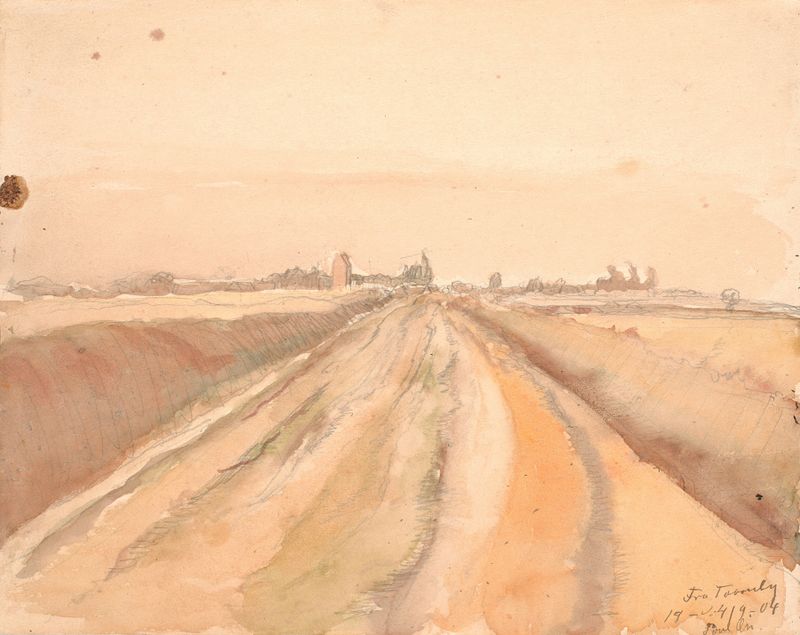 Figurative work by Poul Simon Christiansen, 1904, featuring a solitary figure in soft light.