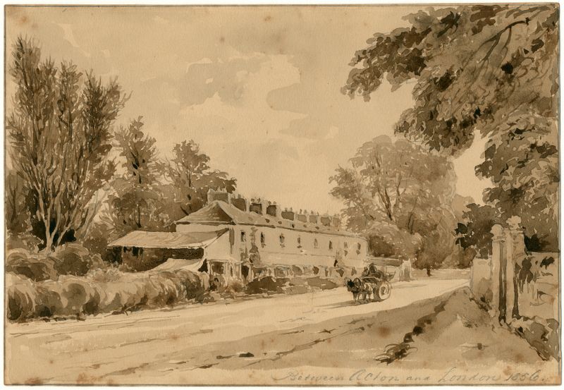 Paisagem mostrando uma estrada iluminada por luz dourada, de Pieter van Loon, pintura a óleo