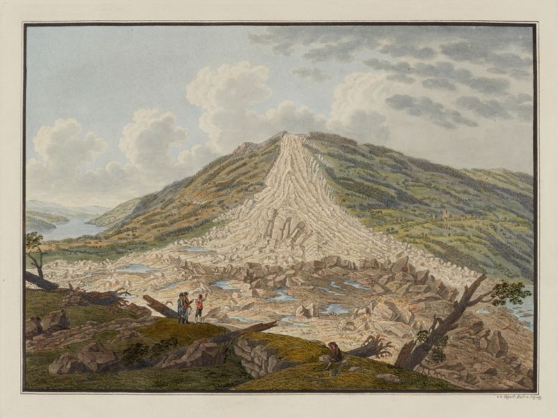 Paisagem de Vue de la Montagne du Spitzebühl de David Alois Schmid, meio desconhecido