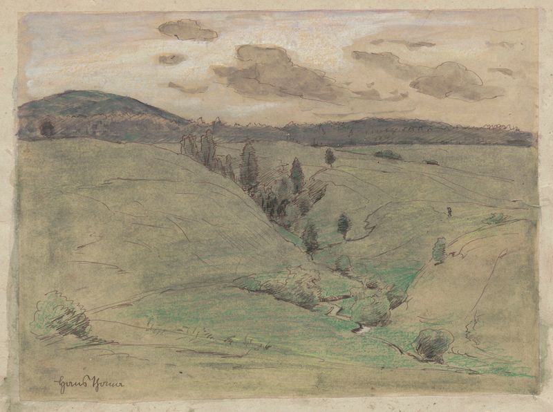 Mountain landscape with a stream flowing in a gorge by Hans Thoma, oil painting