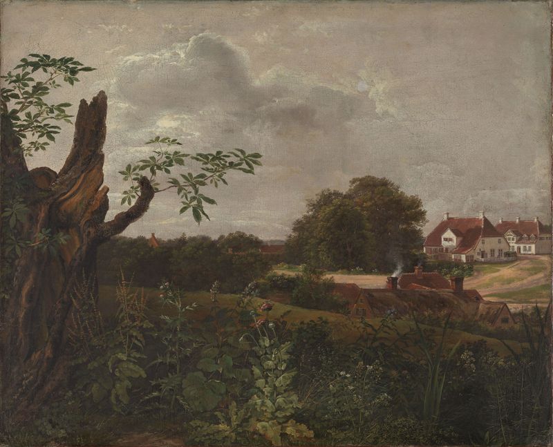 A Grande Pousada em Fredensborg, pintura a óleo de Johan Christian Dahl