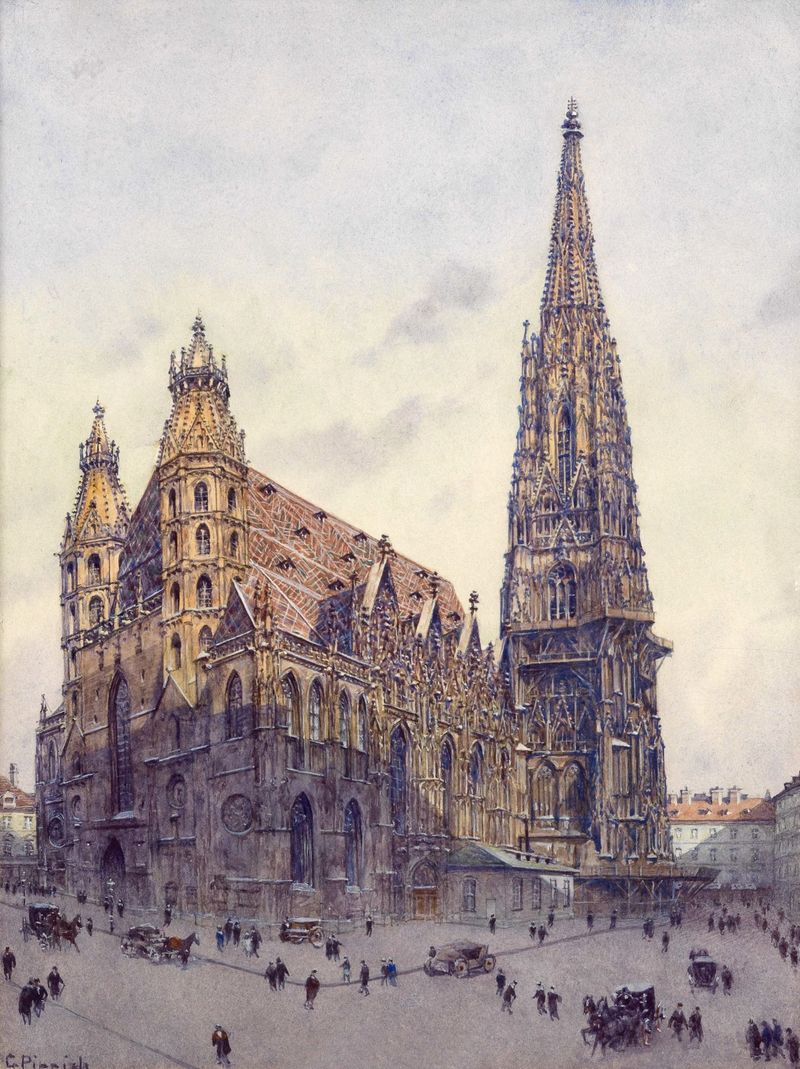 Gothic architecture of Stephanskirche in Wien by Carl Pippich, unknown medium