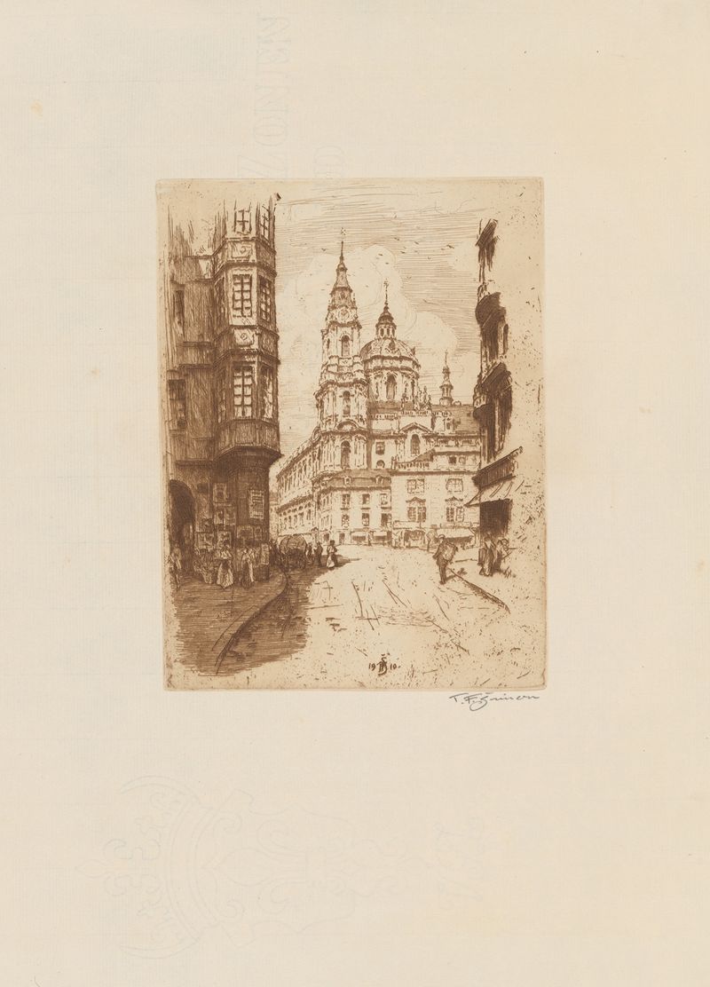 Catedral de São Nicolau em Malá Strana de Tavík František Šimon, pintura a óleo