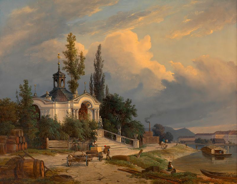 Die Johannes-Nepomuk-Kapelle auf dem Schanzel, oil on canvas by Heinrich Peyer