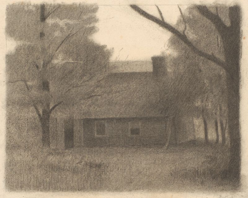 Paisaje con una Casa de Herbert Crowley, óleo sobre lienzo que representa una casa serena en la naturaleza.