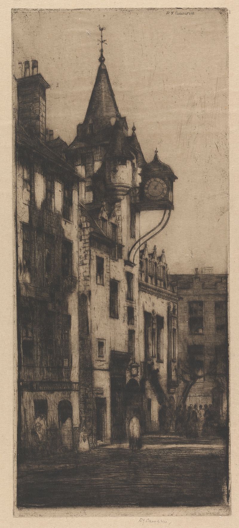 Etching of The Canongate Tollbooth by David Young Cameron
