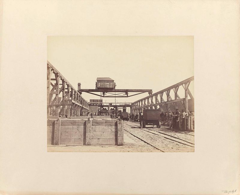 Construction of the North Sea Canal, albumen print by Rudolph Guicherit