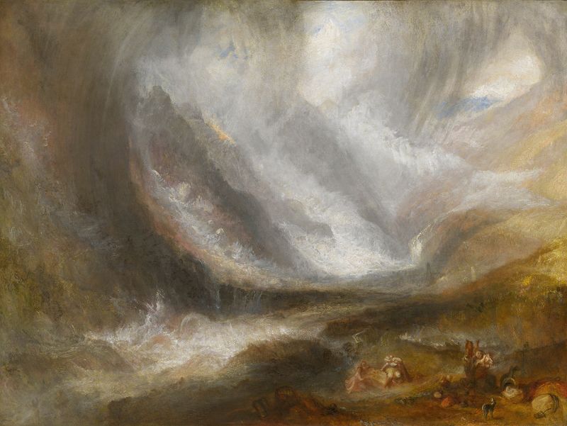 Vale de Aosta; Tempestade de neve, avalanche e tempestade, óleo sobre tela de Joseph Mallord William Turner