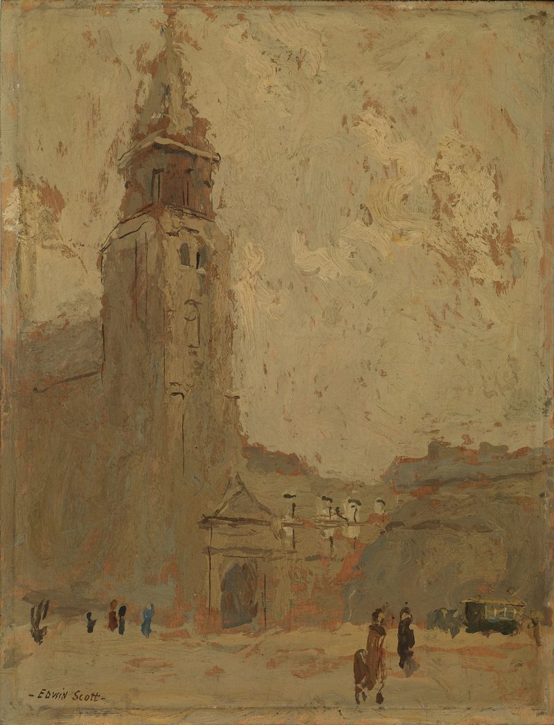 Vista interior de la Iglesia de St. Germain Des Pres de Frank Edwin Scott, medio desconocido