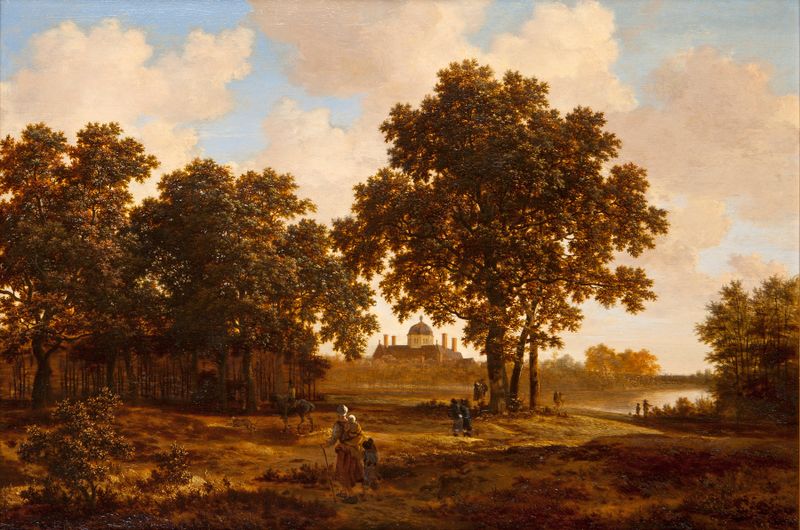 Landscape with Palace Huis ten Bosch, oil on canvas by Joris van der Haagen