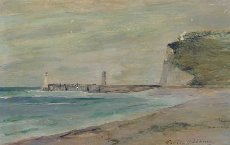 Marine landscape with waves and horizon by Louise Abbéma, Impressionism