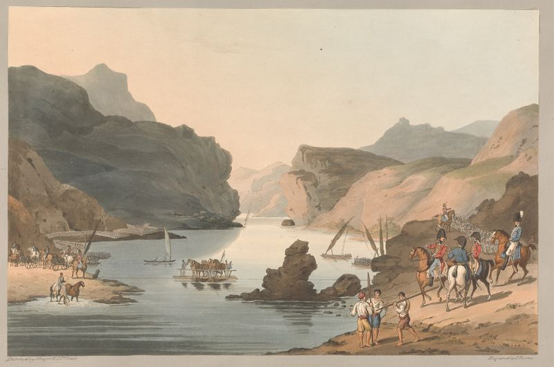 Historical scene of the Tagus River by Charles Turner, oil painting